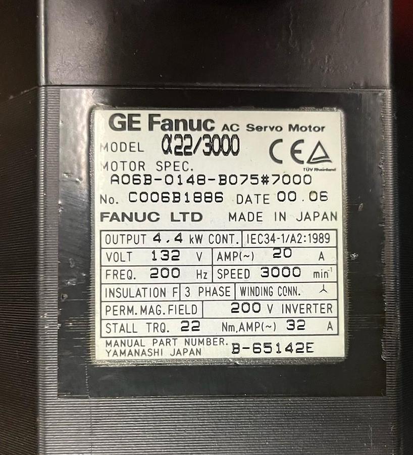 Used GE FANUC,A06B-0148-B075,SERVO MOTOR
