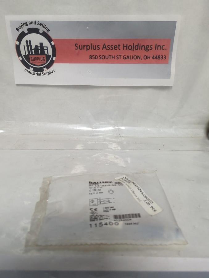 BALLUFF,BES0376,PROXIMITY SWITCH D8MM SN2 NOS