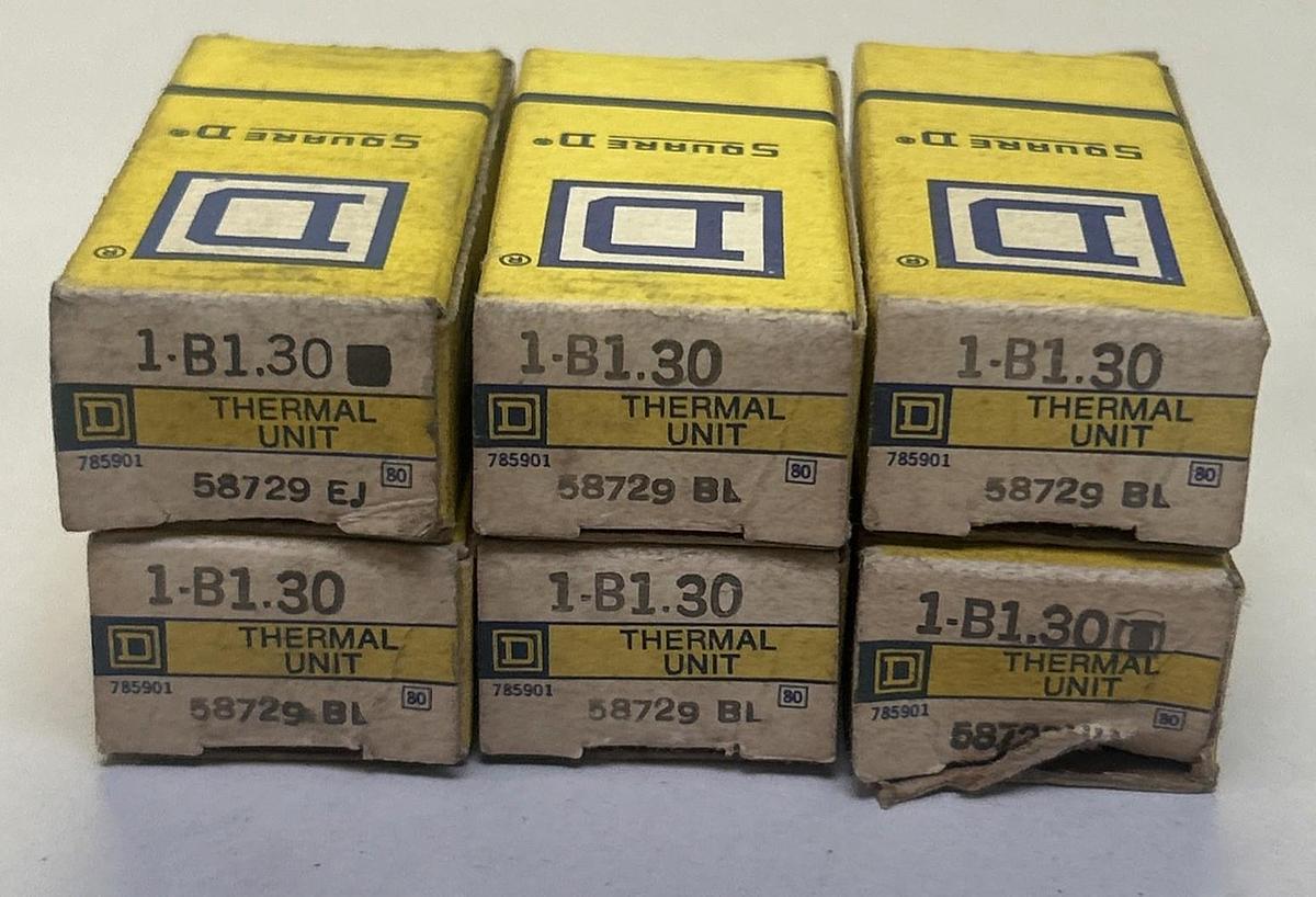SQUARE D,B1.30,THERMAL OVERLOAD HEATER ELEMENT LOT OF 6 NOS