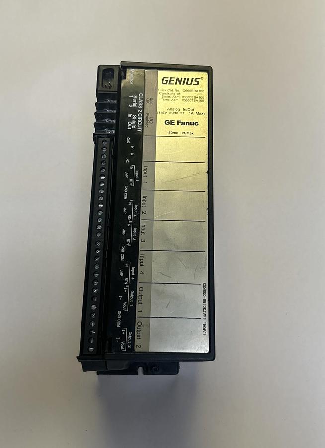 Used GE FANUC,IC660BBA100,GENIUS BLOCK ANALOG IN/OUT MODULE