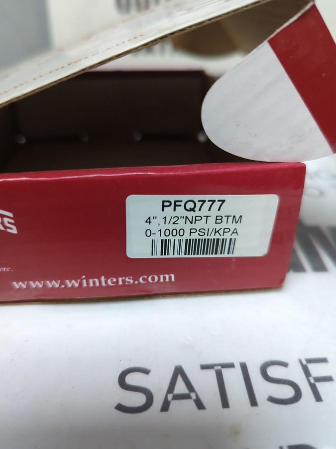 WINTERS,PFQ777,4 IN PRESSURE GAUGE 1/2 IN NPT 0-100 PSI/KPA NOS
