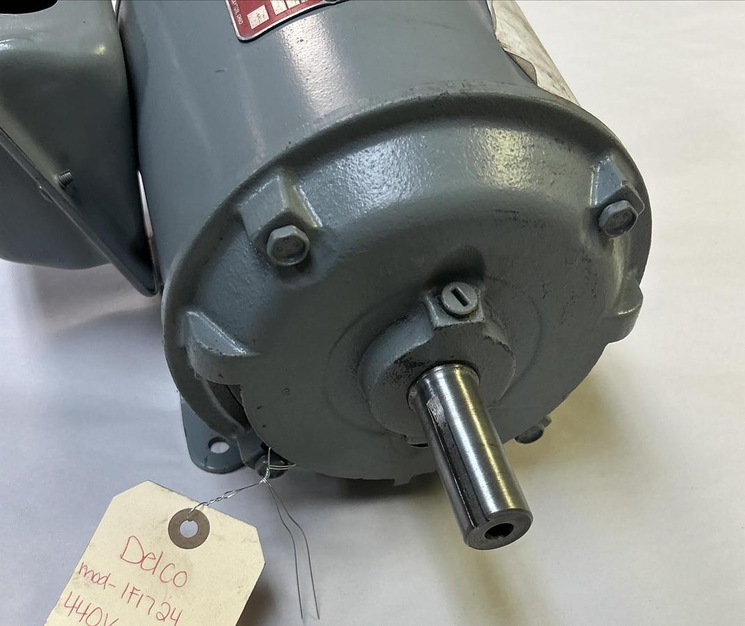 Used DELCO,1F1724,AC MOTOR 3HP 3470RPM 208-220/440V 3PH RY45T FRAME