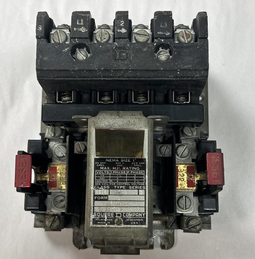 Used SQUARE D,8536C0-3,STARTER SIZE 1