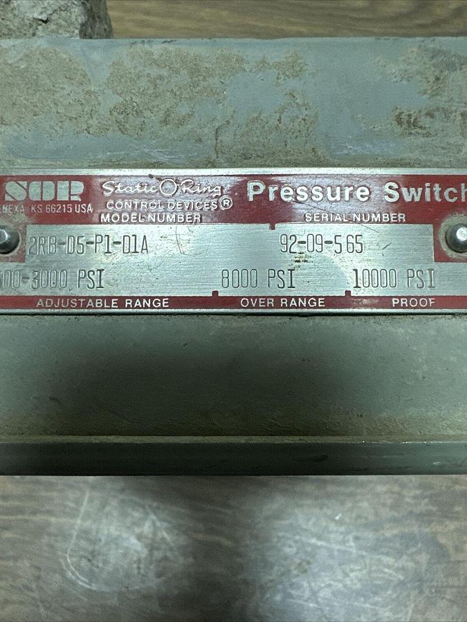 Used SOR,2RB-D5-P1-O1A,Pressure Switch