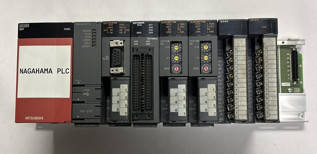 Used MITSUBISHI,Q38B/Q61P/Q03UDCPU/QJ71C24N / QD75MH4/QJ61BT11N/QX40/QY50,BASE UNIT