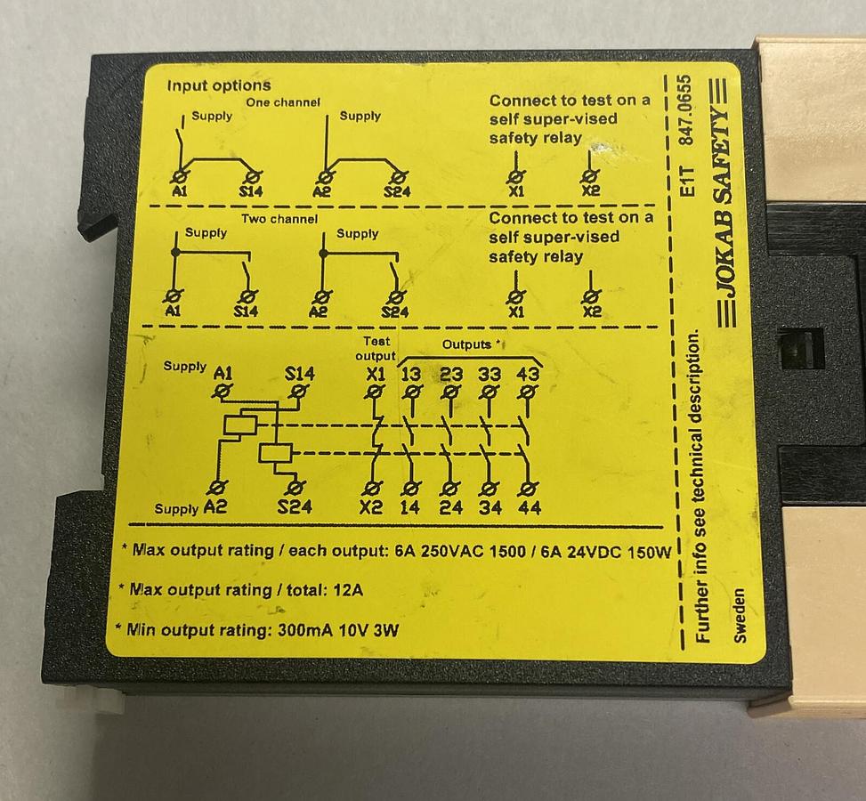 Used JOKAB,E1T,SAFETY EXPANSION RELAY
