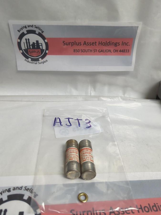 Used GOULD SHAWMUT,AJT-3,AMP-TRAP 3 AMP FUSE LOT OF 2 PRE-OWNED