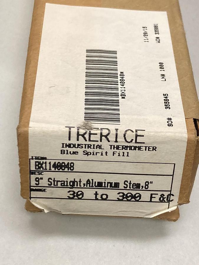 Trerice,BX1140048,Thermometer Stem 8 Inch 30-300F