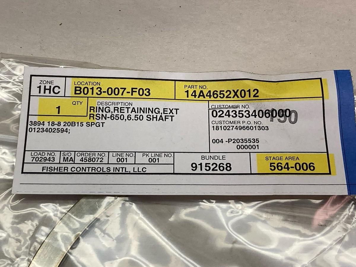 Used Fisher,14A4652X012,Packing Washer
