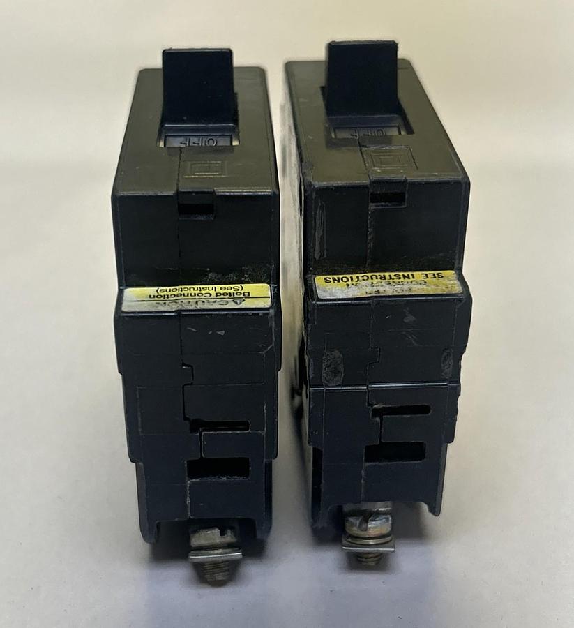 Used SQUARE D,EHB14020,CIRCUIT BREAKER 20A 277V 1P LOT OF 2