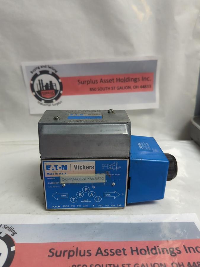 Used VICKERS,DG4V4012AMWB510,DIRECTIONAL CONTROL VALVE 4500/1750 PSI 310/120 BAR