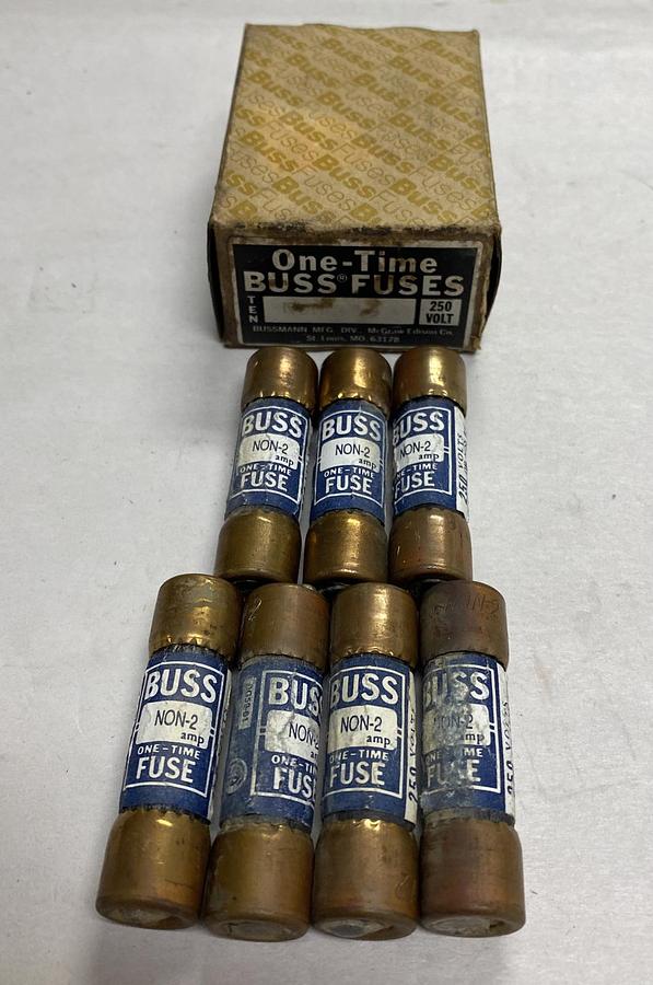 COOPER BUSSMANN,N0N-2,ONE TIME Fuse Lot Of 7 NOS