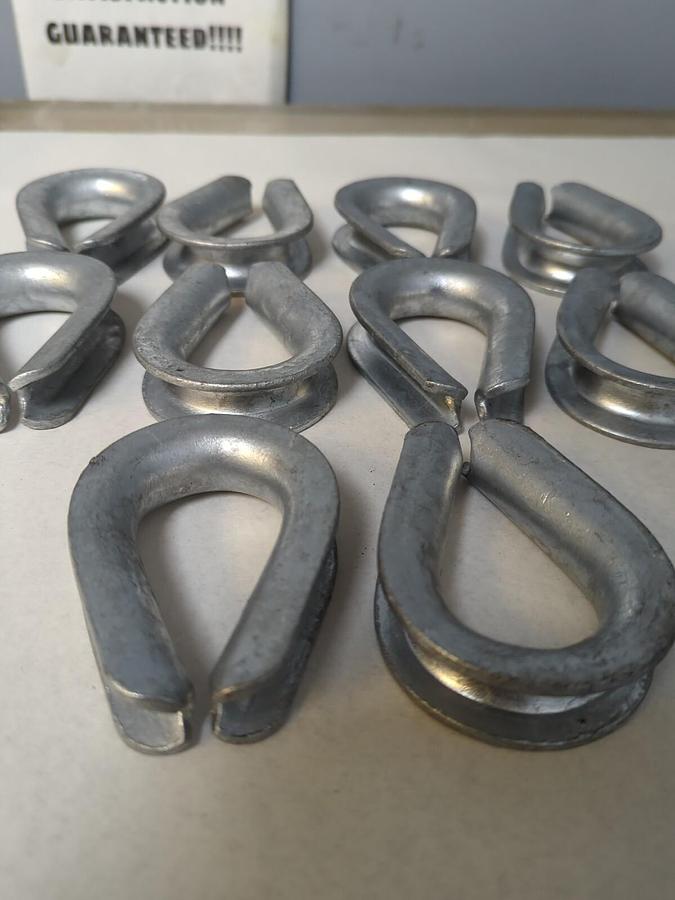 UNBRANDED,9/1 IN,STANDARD STEEL WIRE ROPE THIMBLE LOT OF 10 NOS