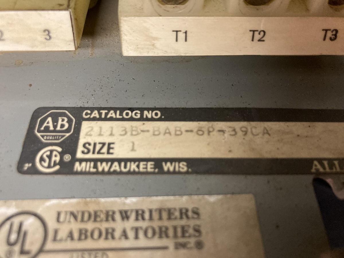 Used Allen-Bradley,2100 2113B,Size 1 MCC 12 Inch Starter Bucket 15 Amp Breaker