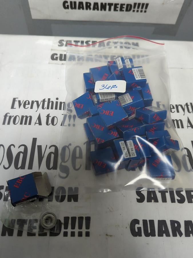 EBC,R4ZZ,SHIELDED MINIATURE BEARING 1/4 INCH BORE 5/8 INCH OD LOT OF 36 NOS