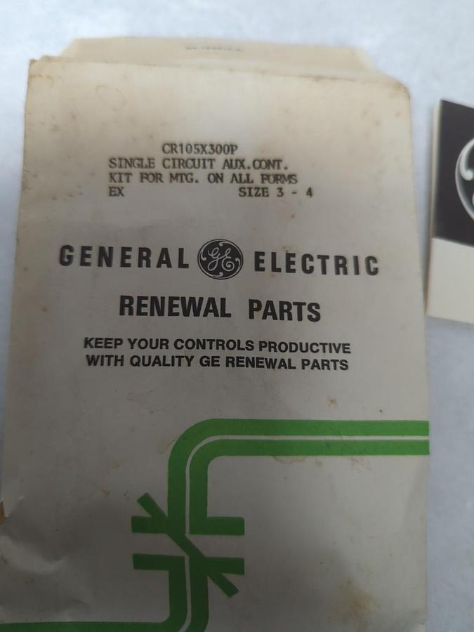 GENERAL ELECTRIC,CR105X300P,SINGLE CIRCUIT AUX CONTACT KIT FOR SIZE 3-4 NOS