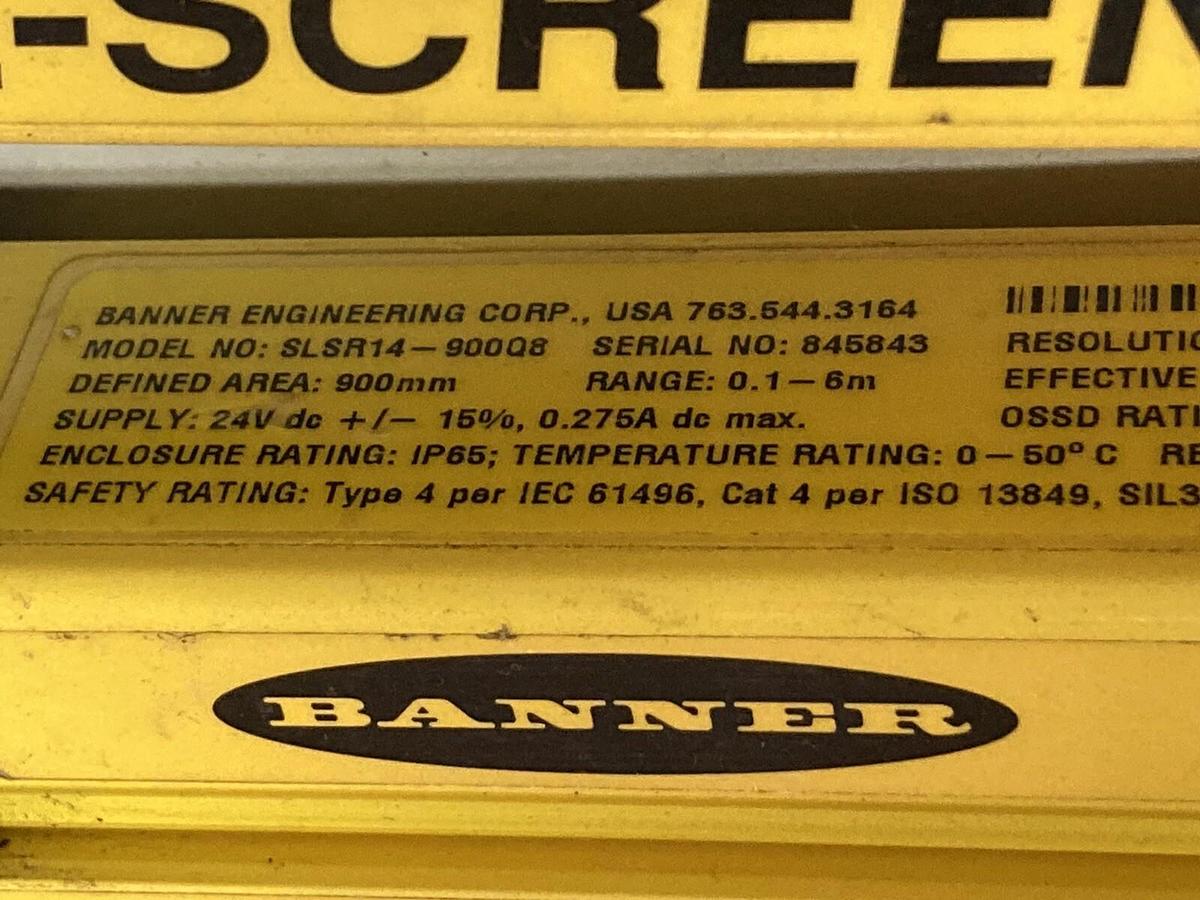 Used Banner,SLSE14-900Q8 Emitter/SLSR14-900Q8 Reciever,Safety Light Curtain