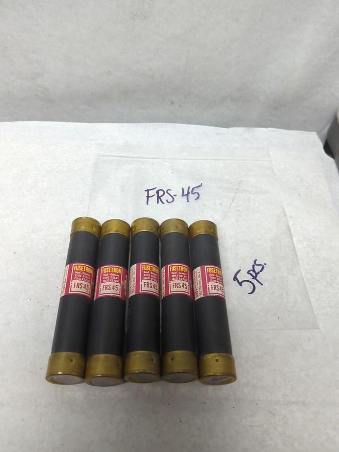 Used COOPER BUSSMANN,FRS-45,FUSETRON 45 AMP FUSE LOT OF 5 PRE-OWNED