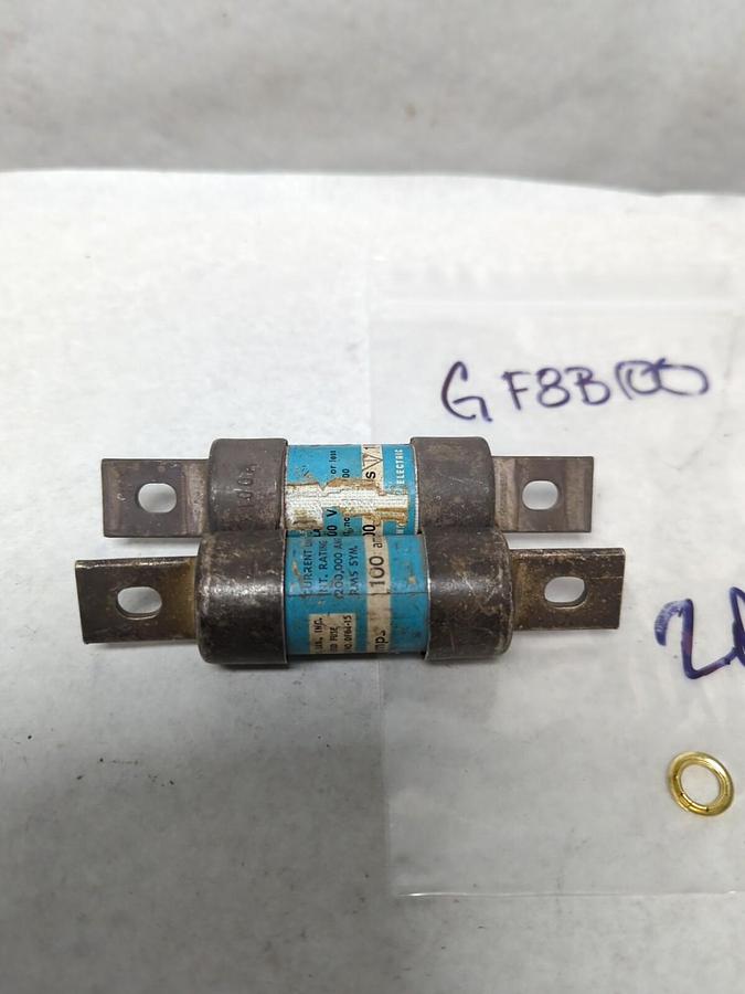 Used GENERAL ELECTRIC,GF8B100,CLASS J 100 AMP FUSE LOT OF 2 PRE-OWNED