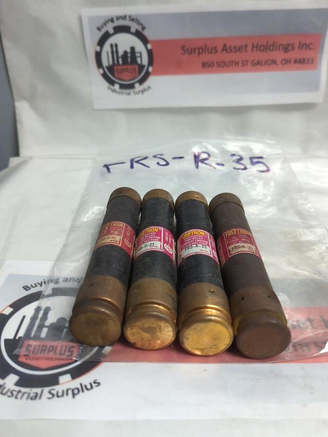 Used COOPER BUSSMANN,FRS-R-35,FUSETRON 35 AMP FUSE LOT OF 4 PRE-OWNED
