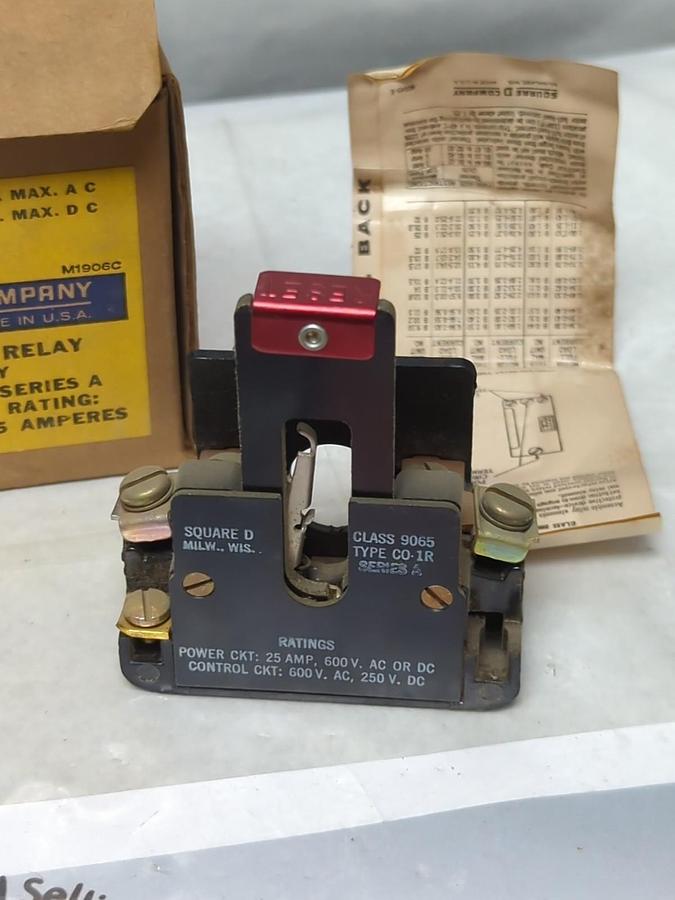 SQUARE D,9065 C0-1R,THERMAL OVERLOAD RELAY NOS