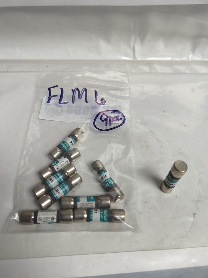 Used LITTELFUSE,FLM6,TIME-DELAY 6 AMP FUSE LOT OF 9 PRE-OWNED