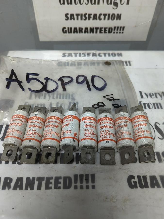 GOULD SHAWMUT,A50P90,AMP-TRAP FUSES LOT OF 8 NOS