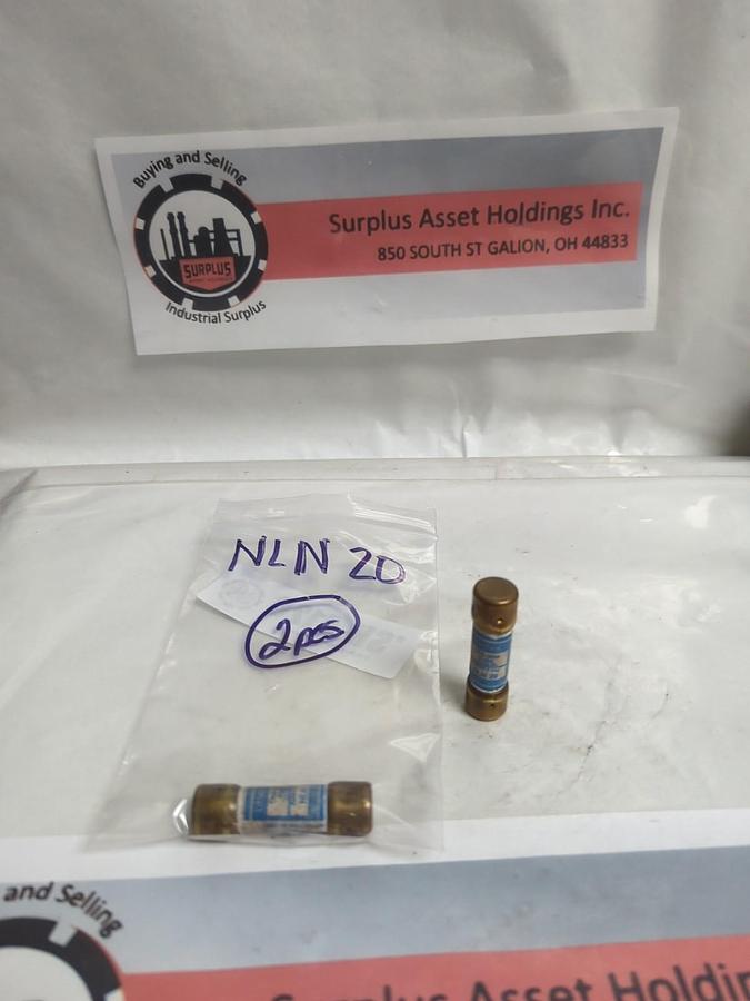 Used LITTELFUSE,NLN20,ONE-TIME 20 AMP FUSE LOT OF 2 PRE-OWNED