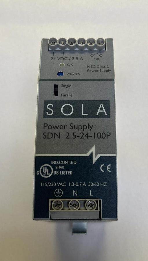 Used EMERSON SOLA,SDN2.5-24-100P,POWER SUPPLY 115/230V