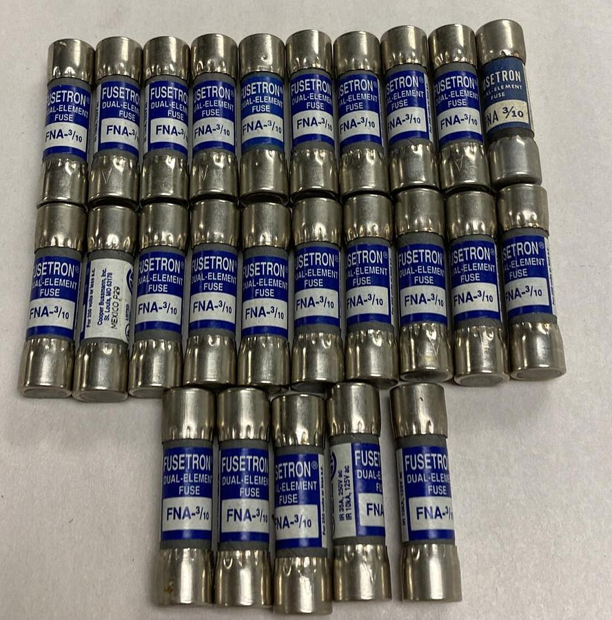 Cooper Bussmann,FNA-3/10,Fusetron Fuses Lot Of 25