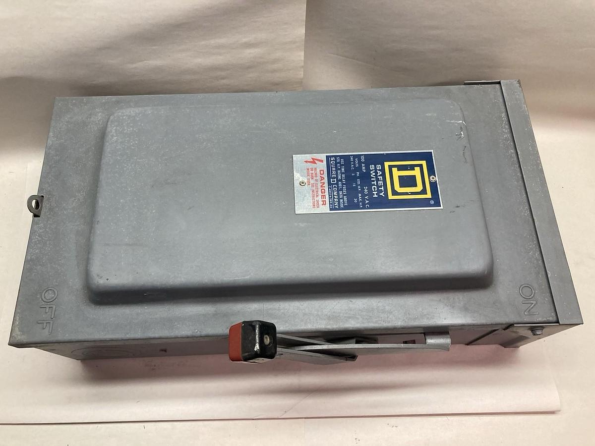 Used Square D,H323NRB,Heavy Duty Safety Switch 100A 240Vac