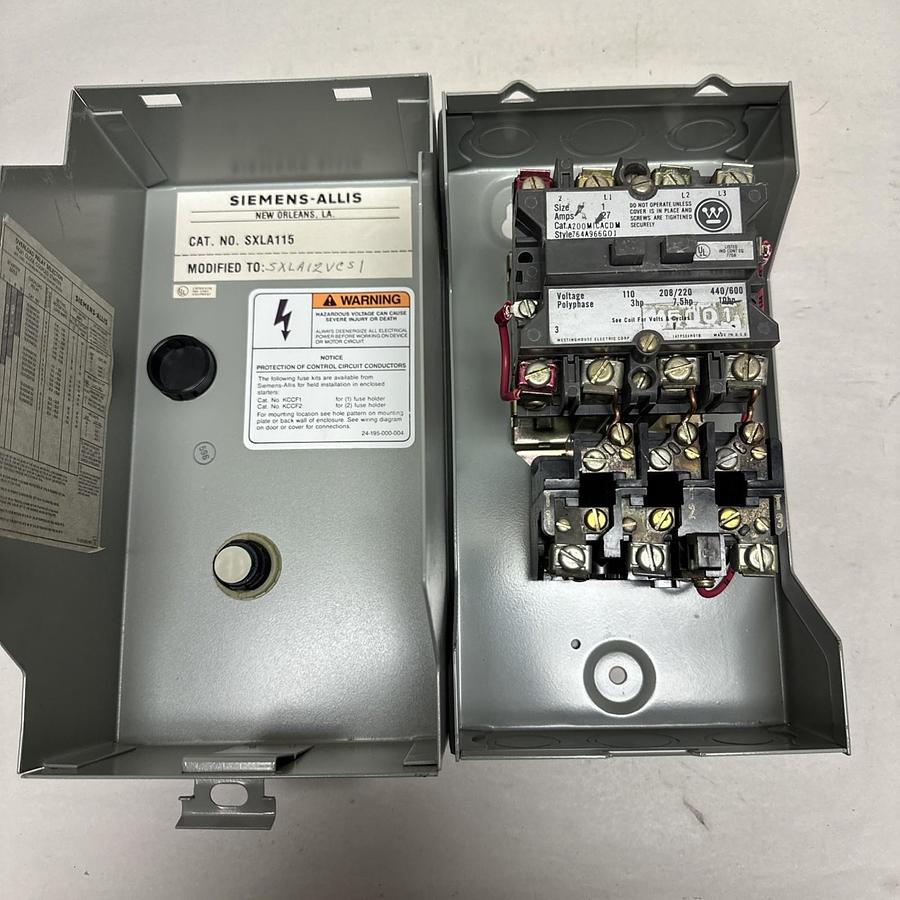 Used Westinghouse,A200M1CACDW,Size 1 Starter w/New Siemens Enclosure SXLA115