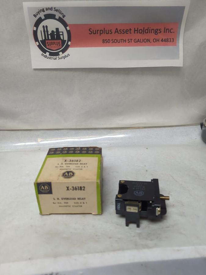 ALLEN BRADLEY,X-36182,L.H. OVERLOAD RELAY BUL 709 SIZE 0 & 1 NOS NOS