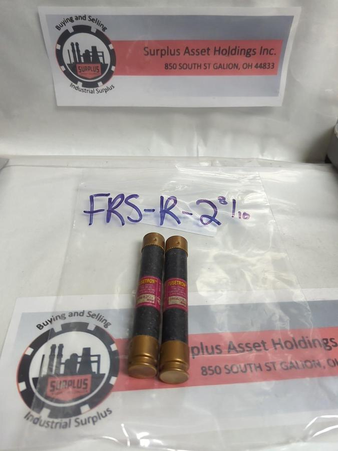 Used COOPER BUSSMANN,FRS-R-2-8/10,FUSETRON 2-8/10 AMP FUSE LOT OF 2 PRE-OWNED