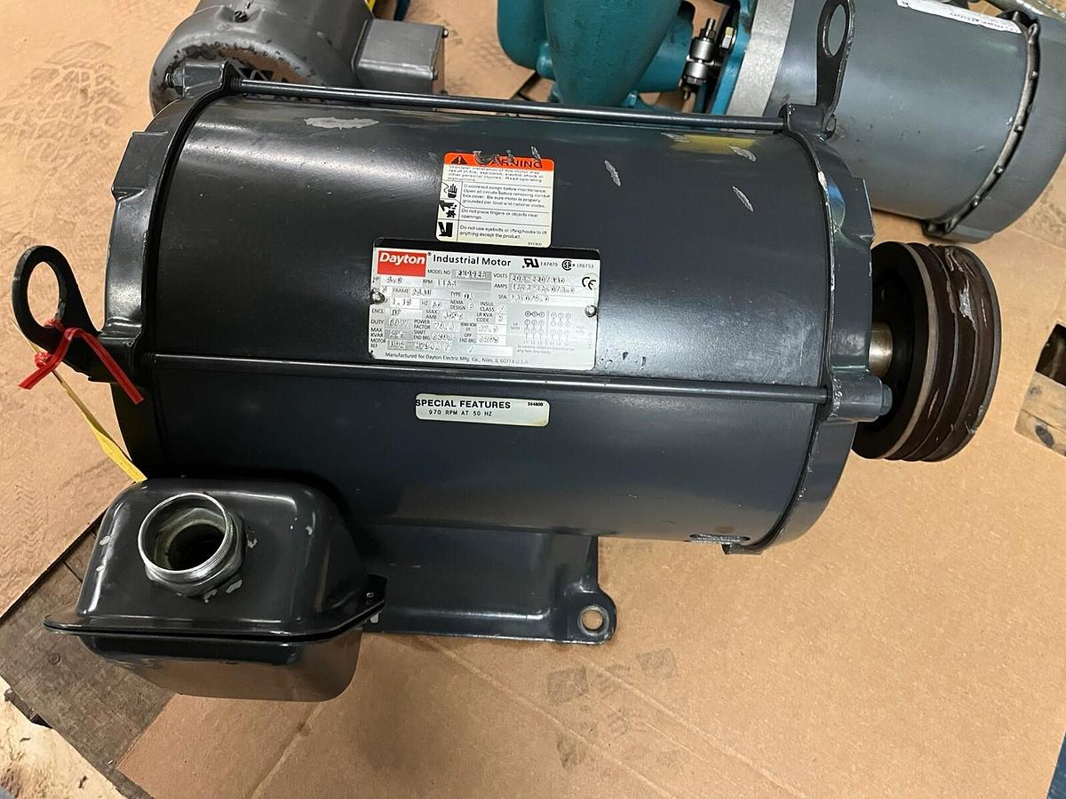 Used DAYTON,2N992B,MOTOR 5HP 1165RPM 3PH 254U