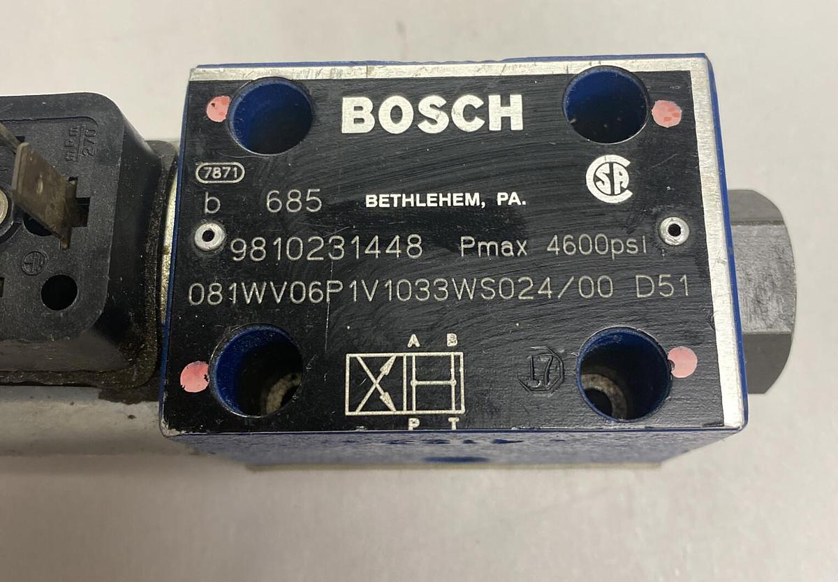 Used BOSCH,9810231448/81WV06P1V1033WS024/00D51,DIRECTIONAL CONTROL VALVE