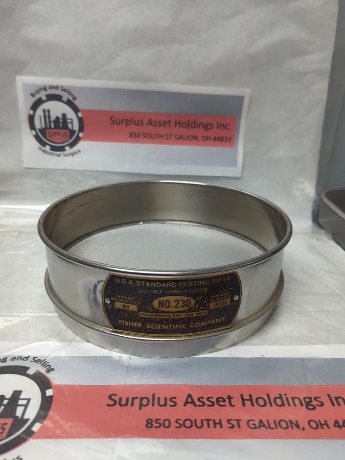 Used USA STANDARD,NO.230,TEST SIEVE 63UM .0025 INCH ASTM E-11 SPEC PRE-OWNED