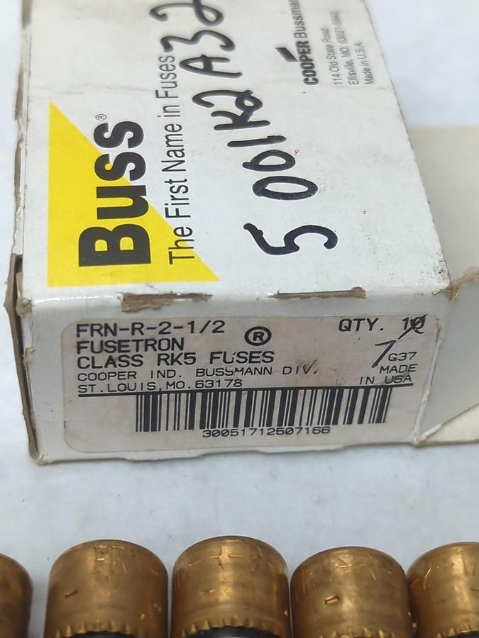 COOPER BUSSMANN,FRN-R-2-1/2,FUSETRON 2-1/2 AMP FUSES BOX OF 7 NOS