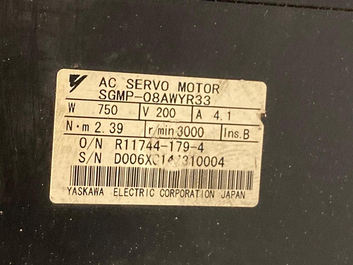 Used Yaskawa,SGMP-08AWYR33,Servo Motor 3000 r/min