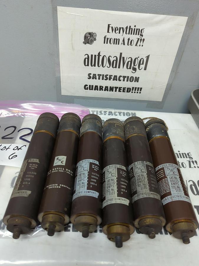 S&C,132250,SIZE 5 150E AMP FUSE REFILL UNIT LOT OF 6 NOS