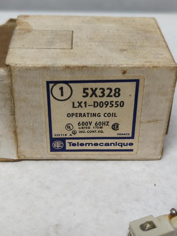 TELEMECANIQUE,LX1-D09550,OPERATING COIL 600V 60HZ 5X328 NOS