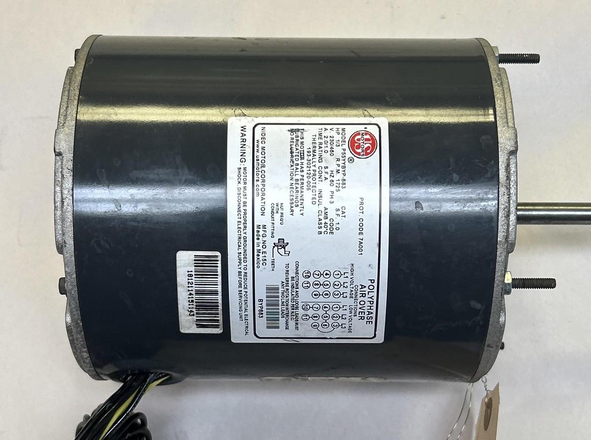 Used US MOTORS,P55YYBYP-883,MOTOR 1/3HP 1725RPM 230/460V 3PH