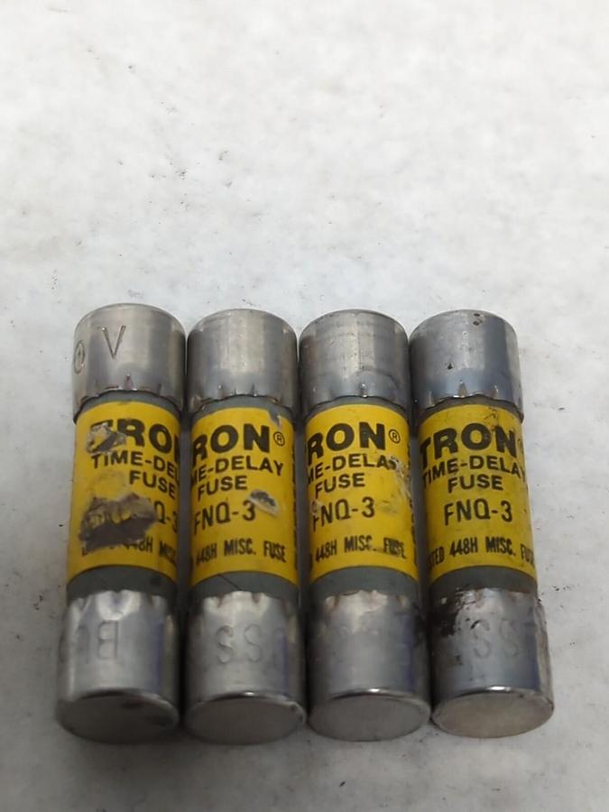 Used COOPER BUSSMANN,FNQ-3,TRON 3 AMP FUSE LOT OF 4 PRE-OWNED