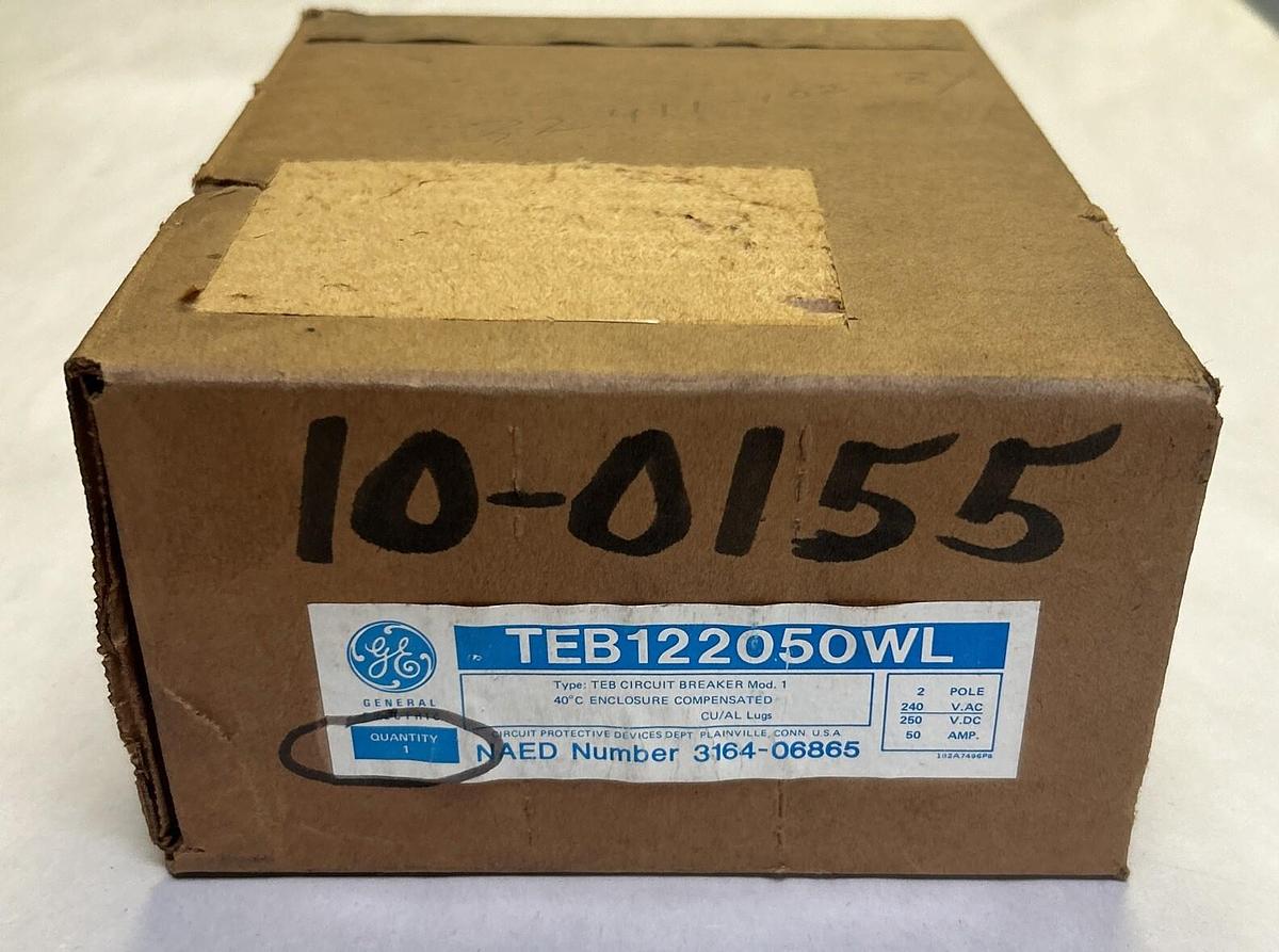 GENERAL ELECTRIC,TEB122050WL,CIRCUIT BREAKER 50A 240V 2P NOS