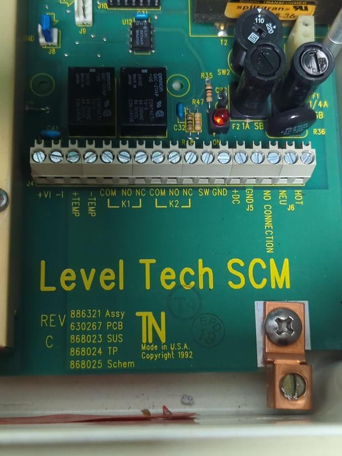 Used TN TECHNOLOGIES,9729,SCM LEVEL TECH SONIC LEVEL TRANSMITTER REV C PRE-OWNED