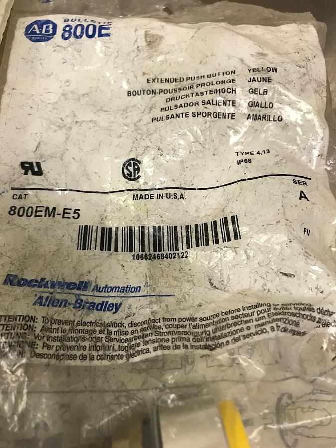 Used Allen Bradley,800EM-E5,Push Button Yellow LOT OF 2