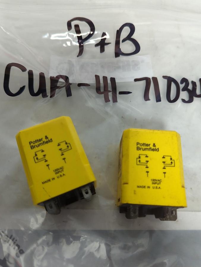 Used POTTER & BRUMFIELD,CUA-41-71034,RELAY LOT OF 2 PRE-OWNED