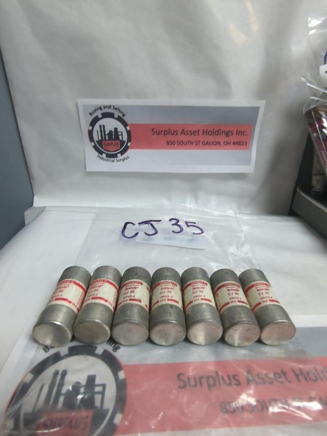 Used GOULD SHAWMUT,CJ35,CLASS J FUSE 35 AMP LOT OF 7 PRE-OWNED