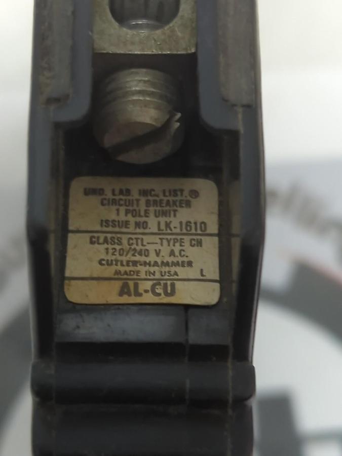 Used CUTLER-HAMMER,CH150,CIRCUIT BREAKER 50 AMP1-POLE LOT OF 5 PRE-OWNED