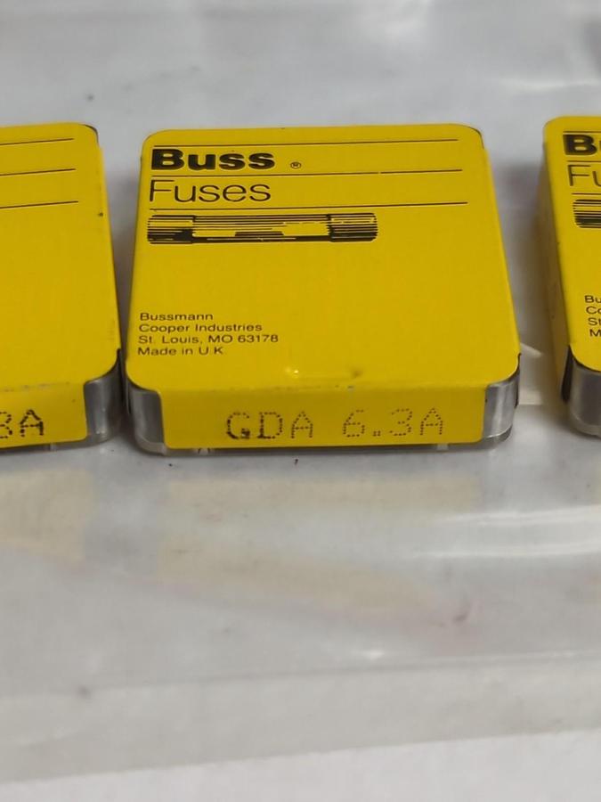 COOPER BUSSMANN,GDA 6.3A,FUSE LOT OF 20 PCS NOS